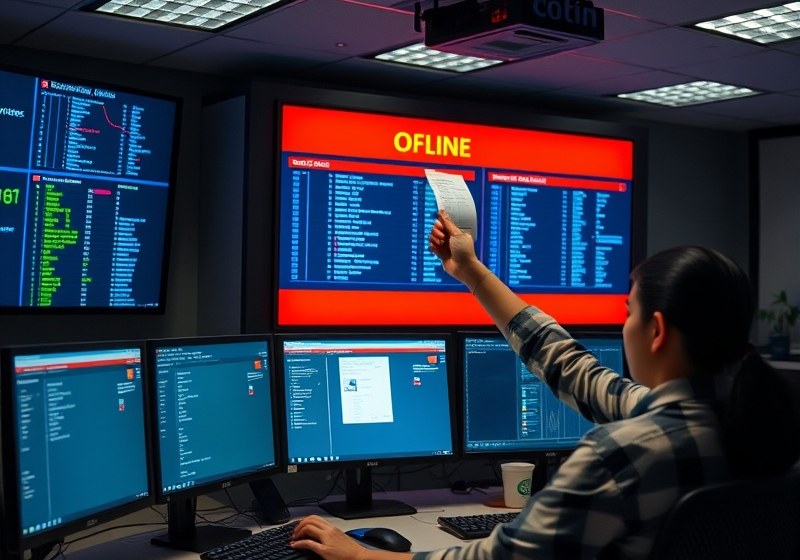 Antes — Terminal caído y sin aviso: el problema se descubre cuando ya hay gente esperando.